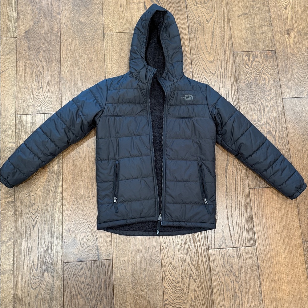 The North Face Black Quilted Fleece Reversible Shasta Full Zip Jacket